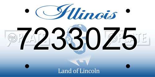 72330Z5 Illinois License Plate