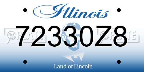 72330Z8 Illinois License Plate