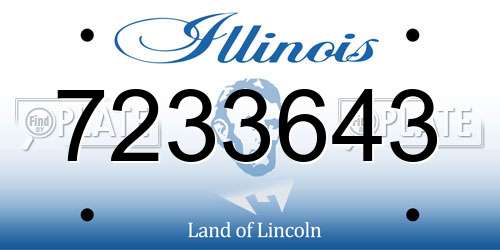 7233643 Illinois License Plate