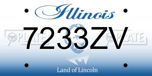 7233ZV Illinois License Plate