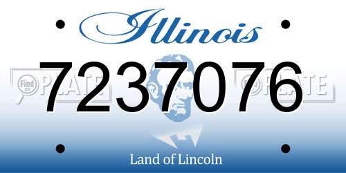 7237076 Illinois License Plate