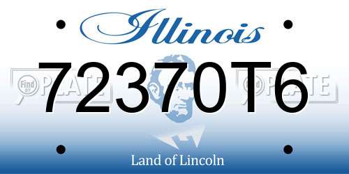 72370T6 Illinois License Plate