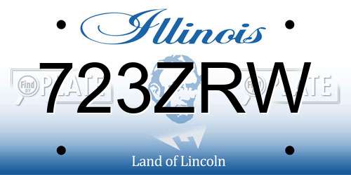 723ZRW Illinois License Plate