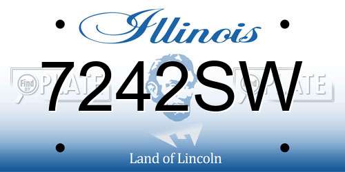 7242SW Illinois License Plate
