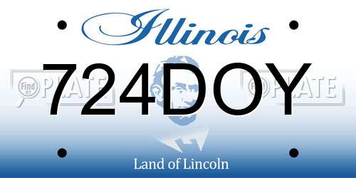 724DOY Illinois License Plate