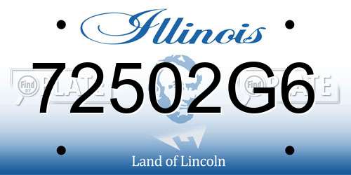 72502G6 Illinois License Plate
