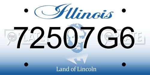 72507G6 Illinois License Plate