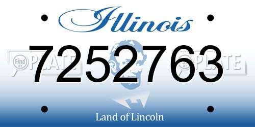 7252763 Illinois License Plate