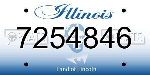 7254846 Illinois License Plate