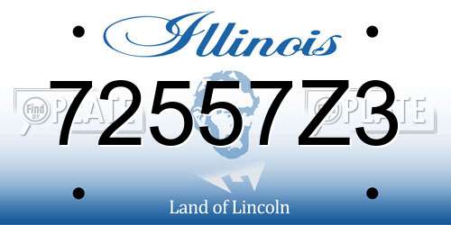 72557Z3 Illinois License Plate