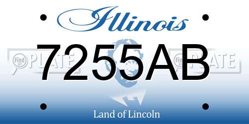 7255AB Illinois License Plate