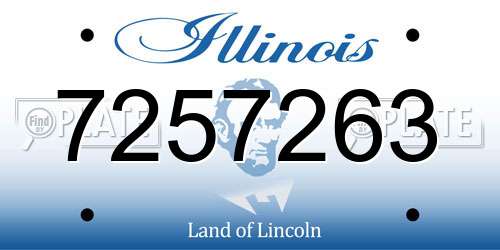 7257263 Illinois License Plate