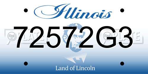 72572G3 Illinois License Plate