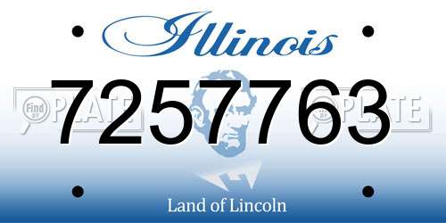 7257763 Illinois License Plate