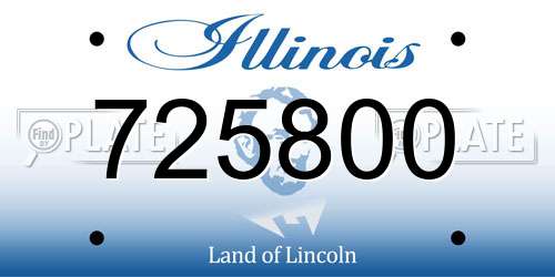 725800 Illinois License Plate