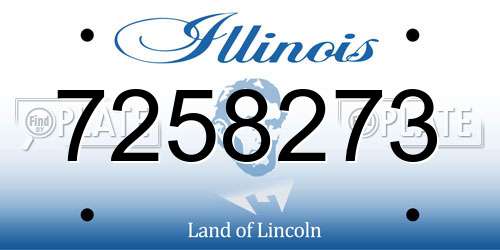 7258273 Illinois License Plate