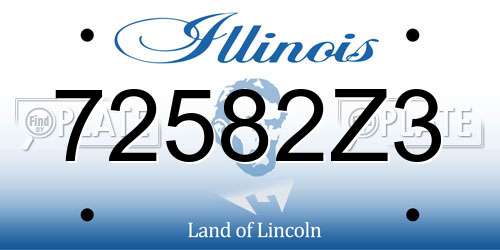 72582Z3 Illinois License Plate