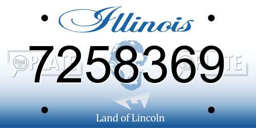 7258369 Illinois License Plate