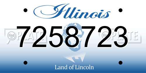 7258723 Illinois License Plate