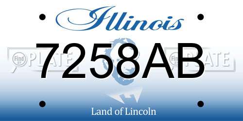 7258AB Illinois License Plate