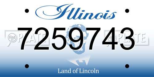 7259743 Illinois License Plate
