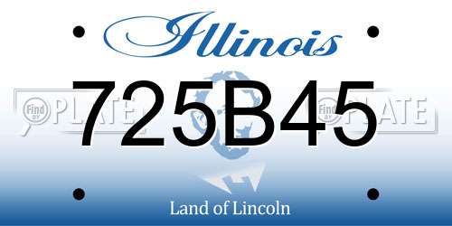 725B45 Illinois License Plate