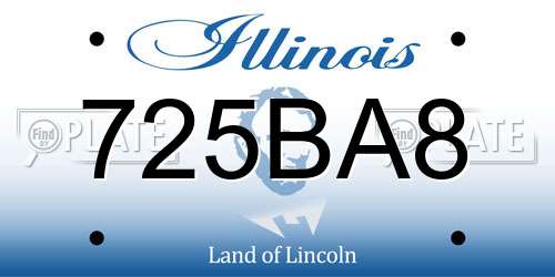 725BA8 Illinois License Plate