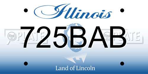 725BAB Illinois License Plate
