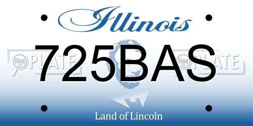 725BAS Illinois License Plate