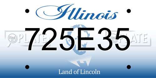 725E35 Illinois License Plate