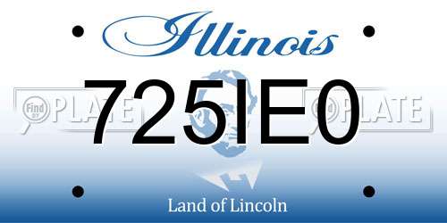 725IE0 Illinois License Plate