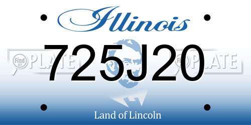 725J20 Illinois License Plate