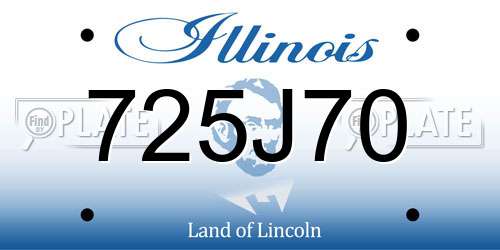 725J70 Illinois License Plate