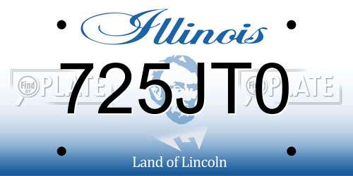 725JT0 Illinois License Plate