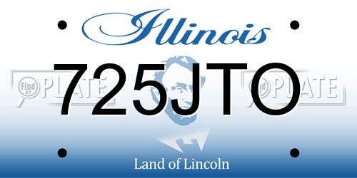 725JTO Illinois License Plate