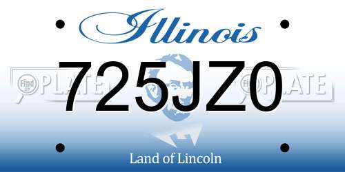 725JZ0 Illinois License Plate