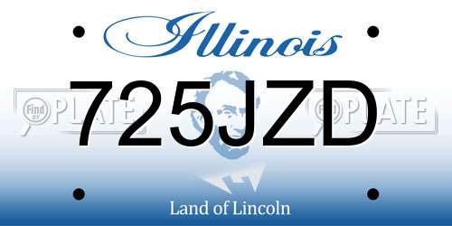 725JZD Illinois License Plate