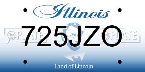 725JZO Illinois License Plate