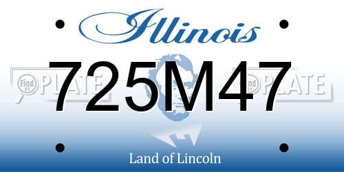725M47 Illinois License Plate