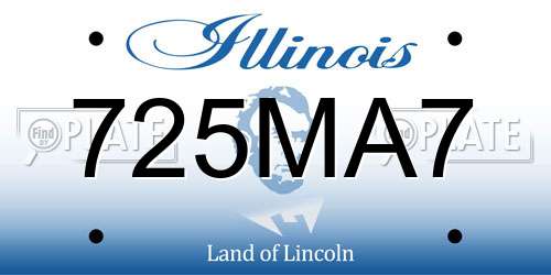725MA7 Illinois License Plate