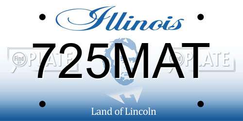 725MAT Illinois License Plate