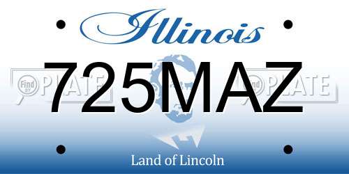 725MAZ Illinois License Plate
