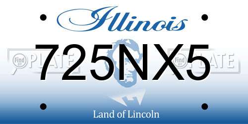 725NX5 Illinois License Plate