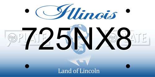 725NX8 Illinois License Plate