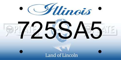 725SA5 Illinois License Plate