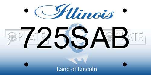 725SAB Illinois License Plate