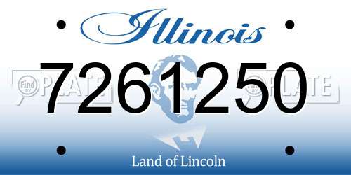 7261250 Illinois License Plate