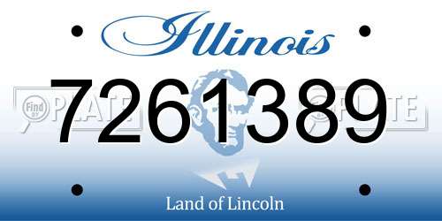 7261389 Illinois License Plate