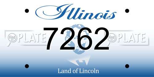 7262 Illinois License Plate