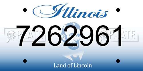 7262961 Illinois License Plate